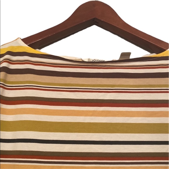 4/$20!!! Women’s Liz Claiborne Fall Colors Striped Top - Picture 6 of 12